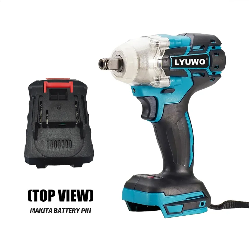 LYUWO 520N.m For Makita 388V Battery Cordless Electric Impact Wrench Brushless Electric Wrench Hand Drill Socket Power Tool