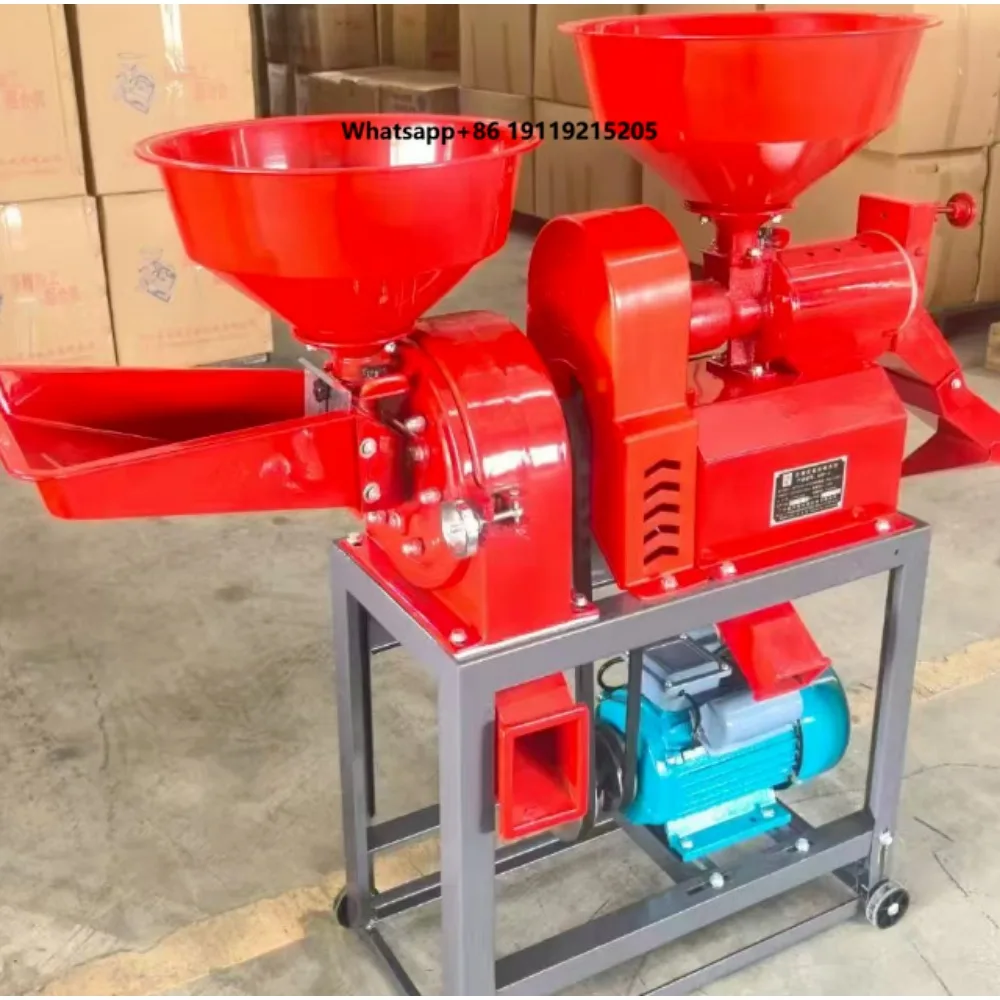 300-800kg/h Small Combined Rice Mill Machine Paddy Cleaner Rice Husker Whitener Polisher Grader Gear High Productivity 2.2KW for