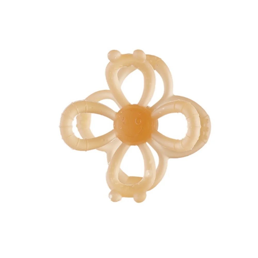 

Silicone Teether Toy Flower Shape Infant Grab Shake Teething Ring Sensory Toys Soft Developmental Rattle Toy Accessories