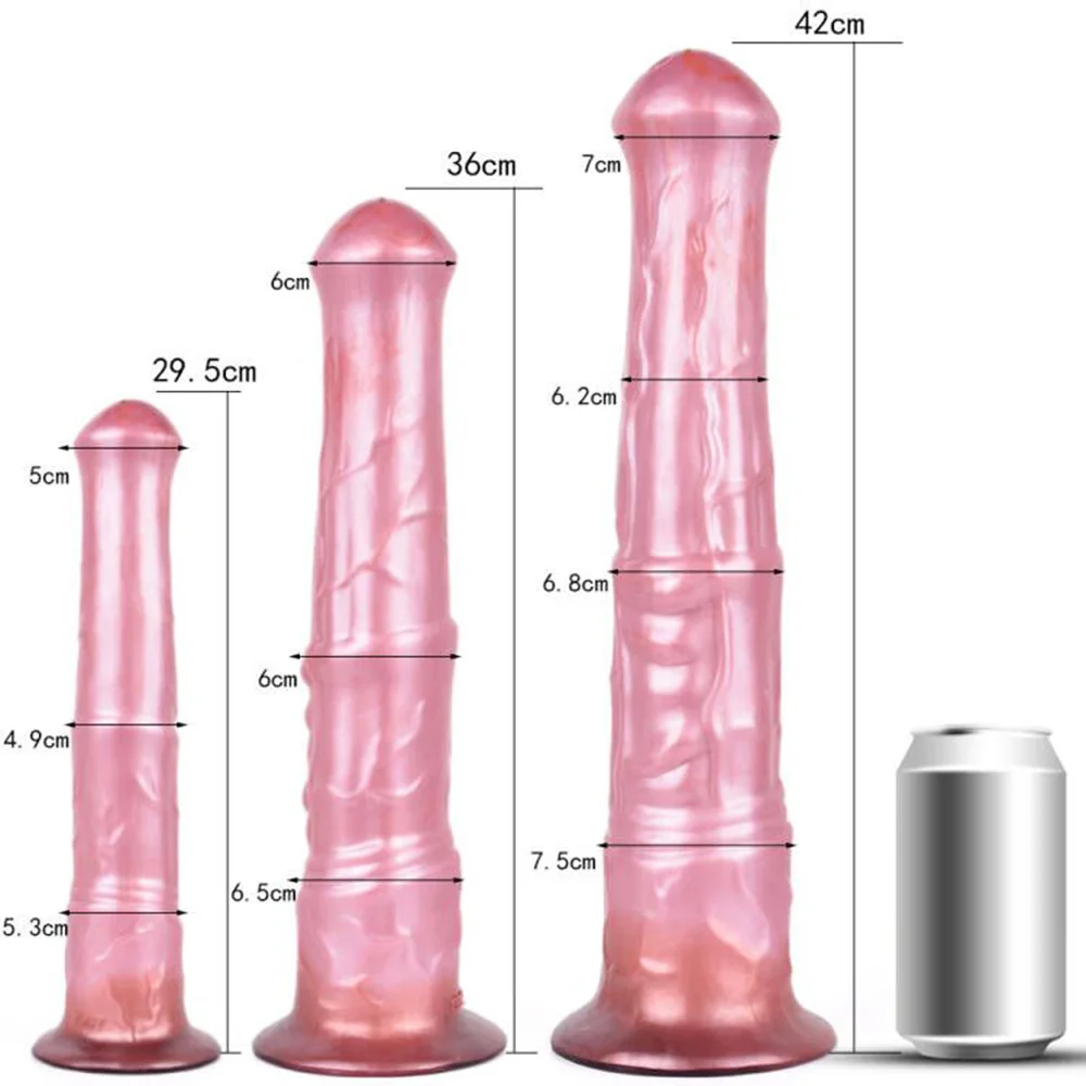 FAAK 42cm Long Horse Dildo XXL With Sucker Soft Silicone Multi Color Big Animal Penis Size S M L Anal Sex Toys For Women Men