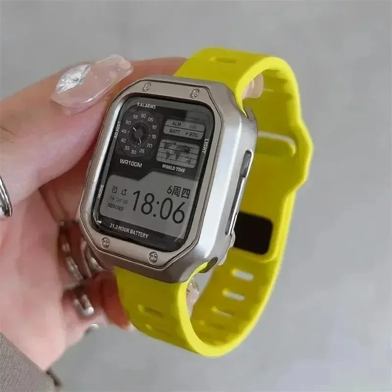 Weiches Silikonarmband + Hülle für Apple Watch Band 49 mm 46 mm 45 mm 42 mm Armband Correa iWatch Ultra 2 38 mm 40 mm 41 mm Armband 10 9 8