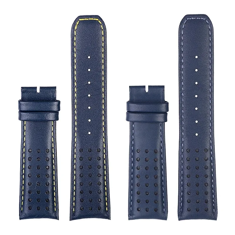 cowhide watch strap For CITIZEN Blue Angel Radio Wave Watch band AT8020-54L/8020-03L/JY8078 curved end Yellow 22mm 23mm bracelet view 5