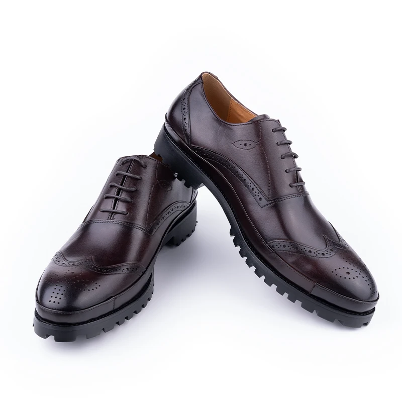 Formal Dress Shoes Man High Quality Genuine Leather Casual Business Oxfords Elegant Social Party Handmade Brogues Male Shoe