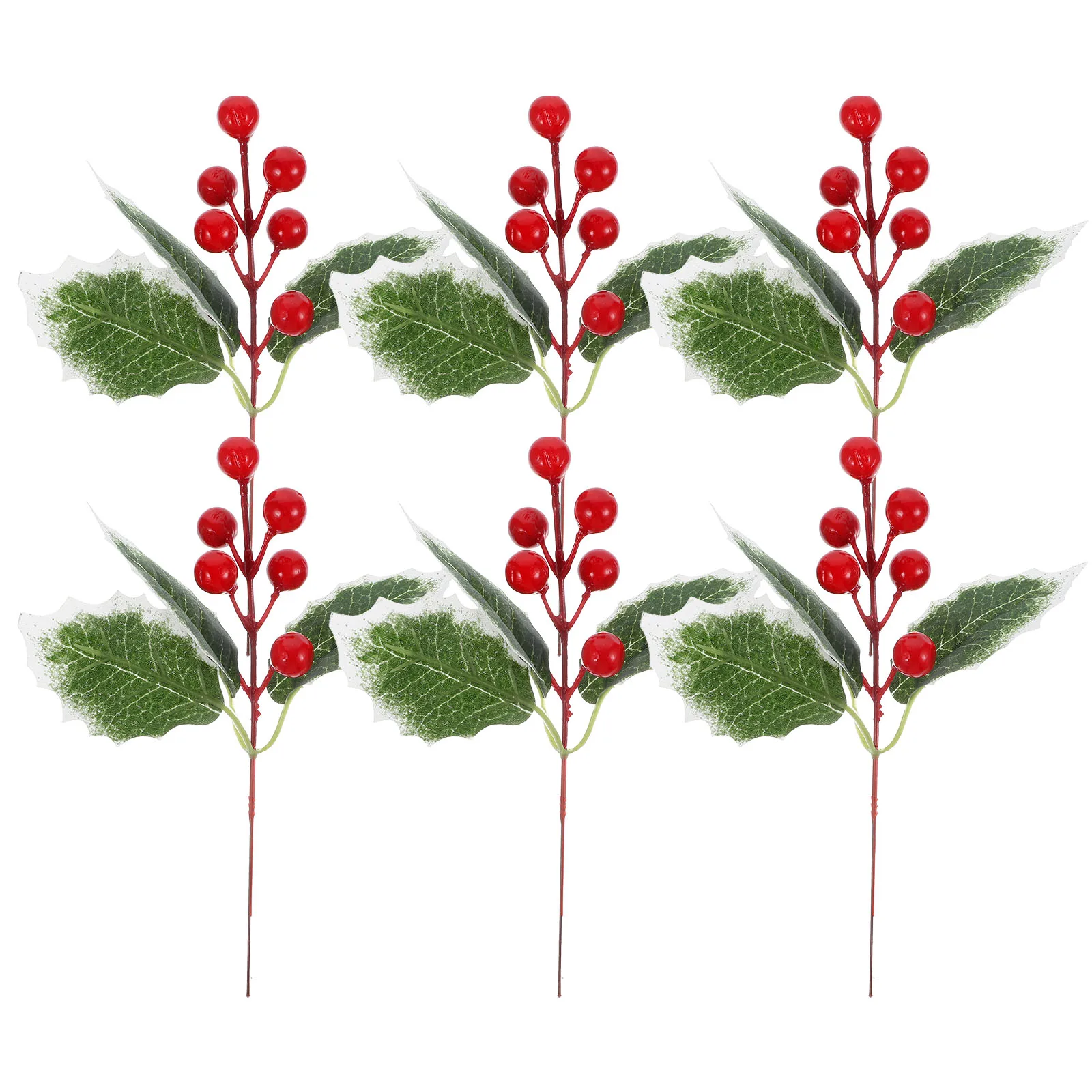 

6Pcs Christmas Berry Stems Fake Artificial Berry Branches for Holiday Wreath DIY Party Photo Scene Decoration Winter Use