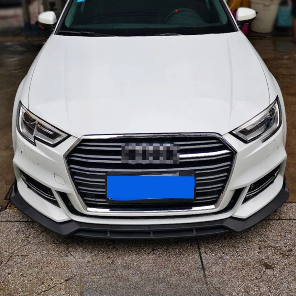 For Audi A3 S3 2016 2017 2018 2019 Front Bumper Lip Chin Deflector Guard Decoration Styling Accessories Modified Carbon Fiber