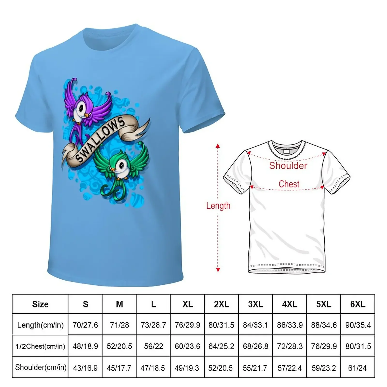 Swallows T-Shirt plus size tops new edition graphics clothes for men