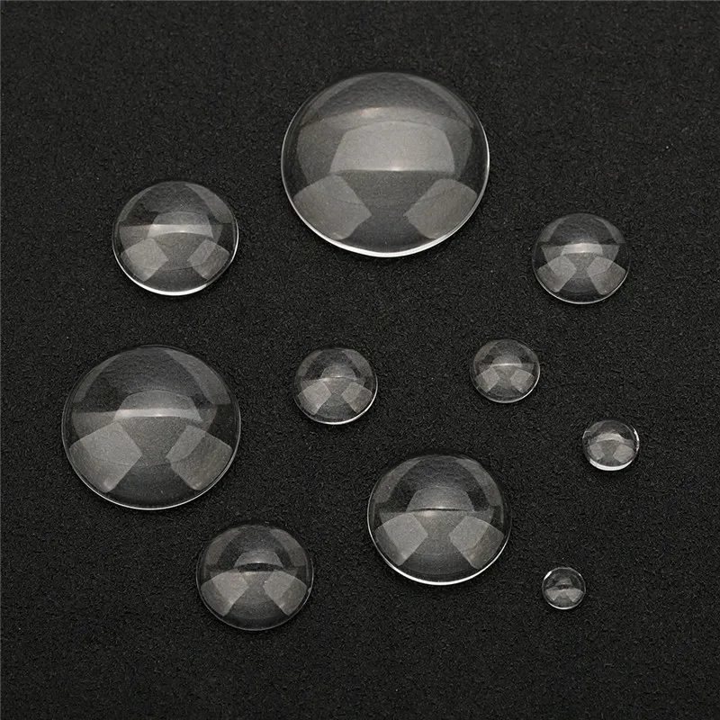 6-70mm Circular Transparent Dome Circular Flat Transparent Glass Back for Inserting Tray Pendant Cover Jewelry DIY Accessories