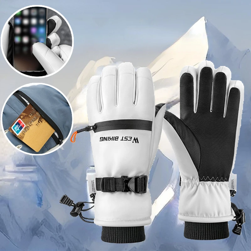 

Winter Ski Gloves Waterproof and Breathable Snow Hand Warming Gloves Cold Weathe Wrist Guard Riding Touch-Screen Work Gloves