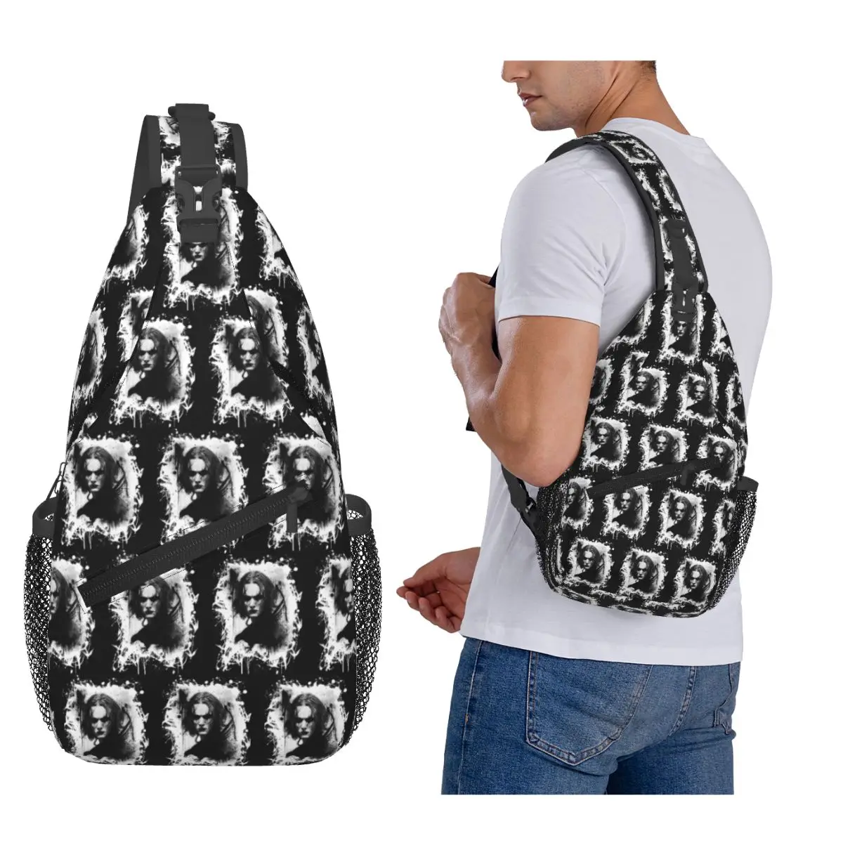 

Eric Draven- The Crow Chest Bag Men Sling Crossbody Backpack Chest Bag Travel Hiking Daypack Shoulder Bag