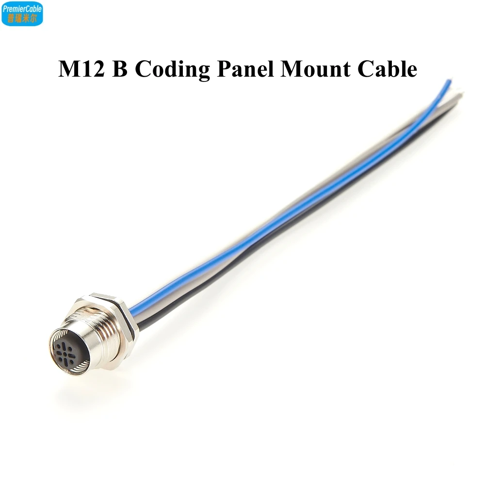 

M12 5Pin B Coding Female Panel Mount Cable M12 B Code Chassis Mount Cable Front locking Cable for NMEA2000 CAN BUS Profibus