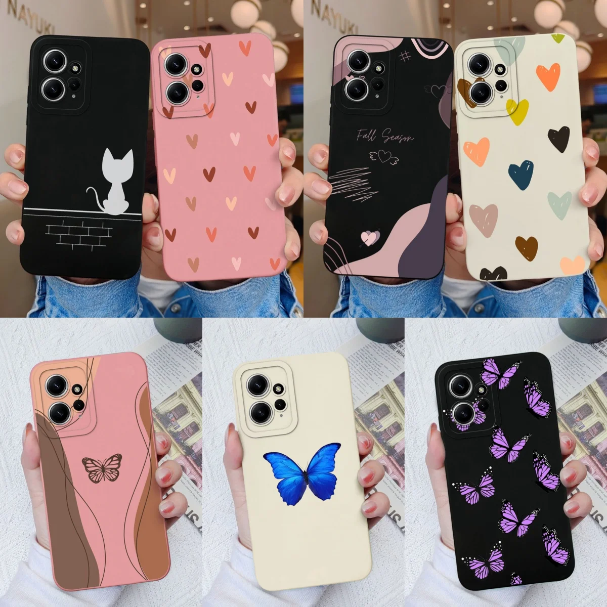 Case For Xiaomi Redmi Note 12 12S 4G 5G Patterned Full Protection Soft Liquid Silicone Cartoon Cover For Redmi Note 12 S Funda