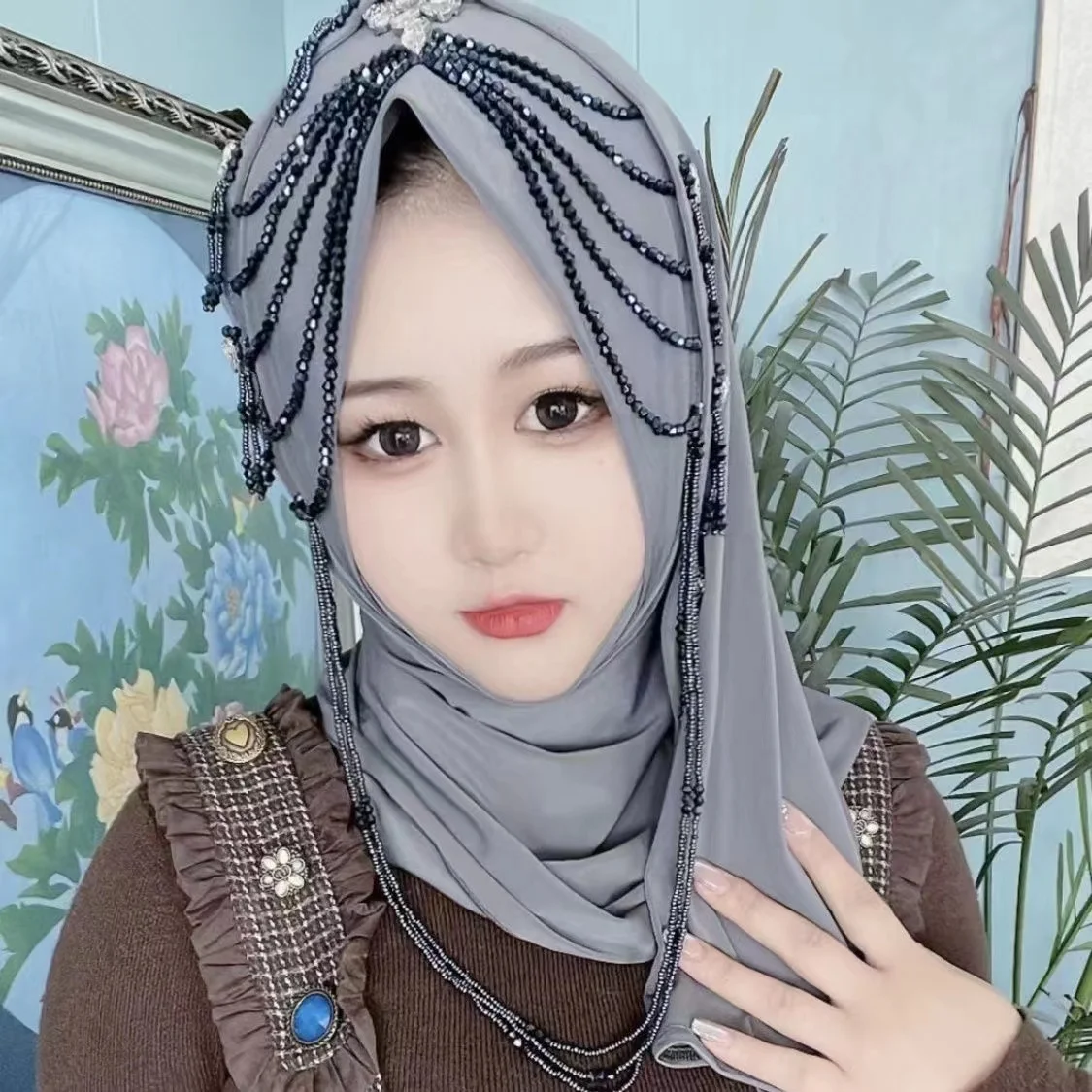 Hijab musulmán para mujer, pañuelo de gasa con borlas, oración de Malasia, Kufi, Islam, Arabia Saudita, moda, envío gratuito