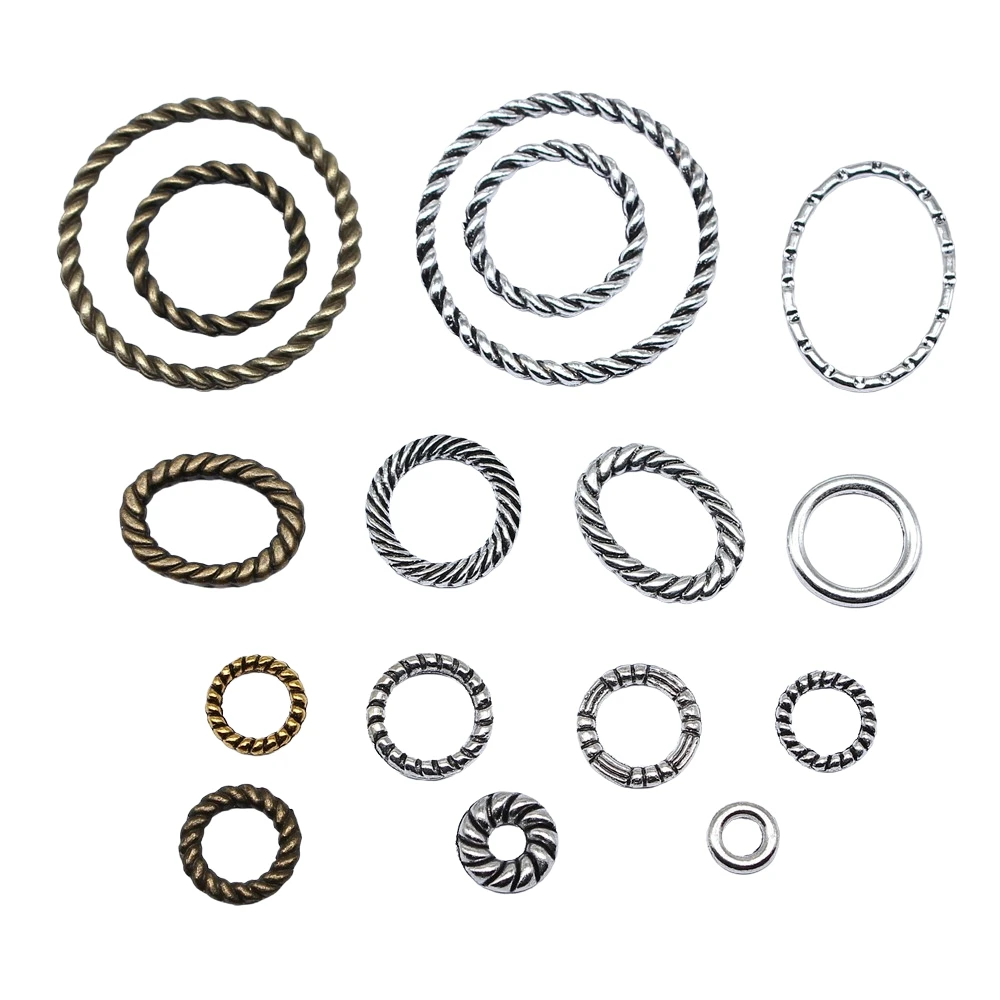 40 sztuk okrągłe kółko Charms do tworzenia biżuterii tybetański brąz kolor srebrny wisiorki antyczne tworzenie biżuterii DIY Handmade Craft