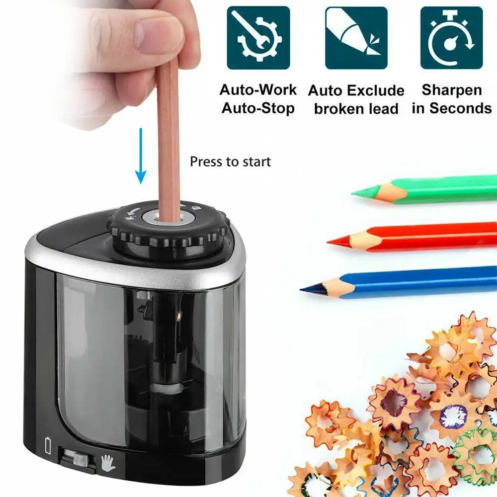 Desktop for Colored Pencils  Automatic Stationery Steel Pencil Sharpener Sharpeners Electric Sharpener Pen sharpener