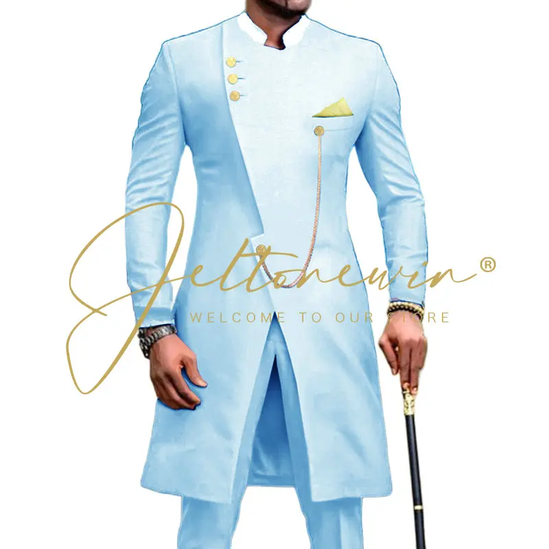 2023 Fashion African Design Slim Fit Men Suits For Wedding Groom Tuxedos Black Bridegroom Suits Best Man Prom Party Blazer