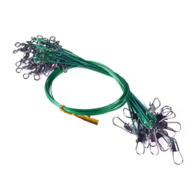 Anti Bite Steel Fishing Line Steel Wire Leader With Swivel Fishing Accessory Lead Core Leash Fishing Wire 15cm 20cm 30cm view 4