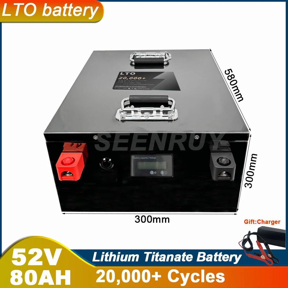 

52V 80Ah LTO With Charger Lithium Titanate Battery For 4500W 9400W Home Solar System City Grid (on/off) Intelligent Robot RV