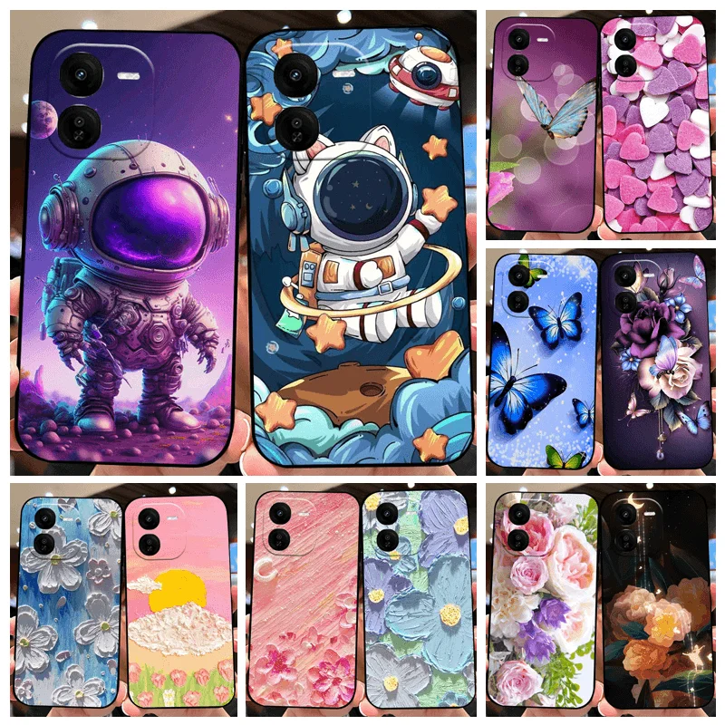 For VIVO Y37 Pro 5G Case V2354A Color Printing Black Matte TPU Silicone Phone Cover For Vivo Y 37 V2357A Capa Y37m Bumper Fundas