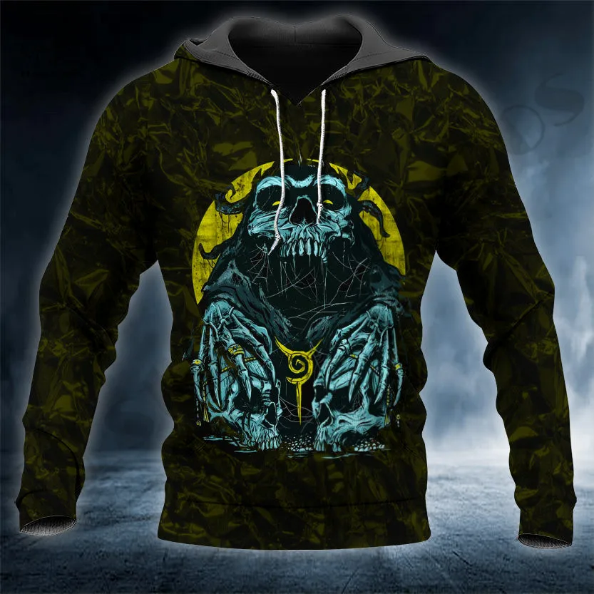 

PLstar Cosmos Newest 3D Print Creepy Spider Skull Art Gift Harajuku Streetwear Casual Unique Unisex Hoodies/Sweatshirt/Zip Q-1