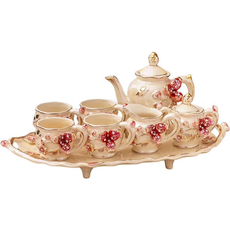 Европейский роскошный английский сервиз для послеобеденного чая, бытовой полный набор с подносом