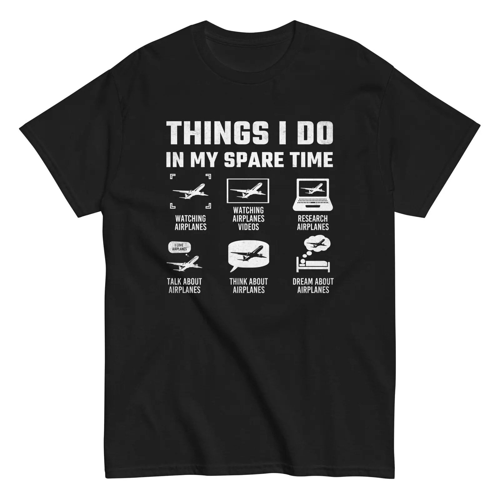 

Aviation Airplane Pilot Funny T-Shirt Thinks I Do In My Spare Time Airplanes Fan