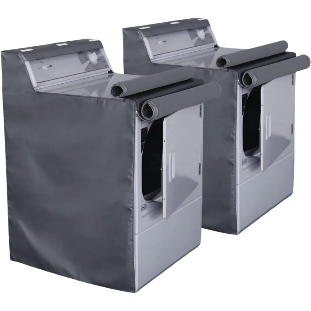 

2-Pack Washer and Dryer Covers, Waterproof Dustproof Zipper Design for Front/Top Load Machines (Grey)