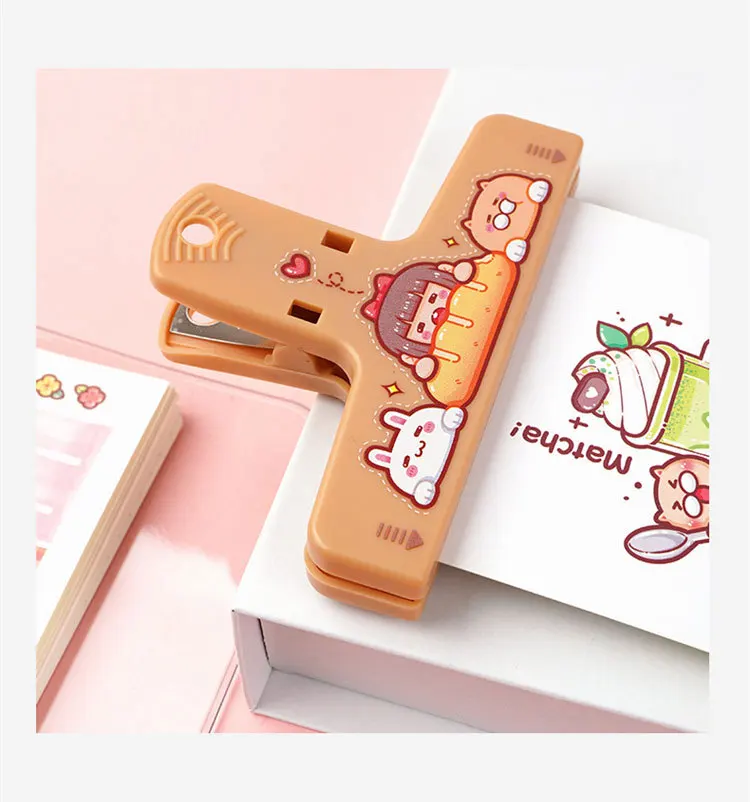 Cute Cartoon ABS Paper Clipper Bookmark Binder Multicolor Office Accessories Document Clip School Supplies Kawaii Stationery