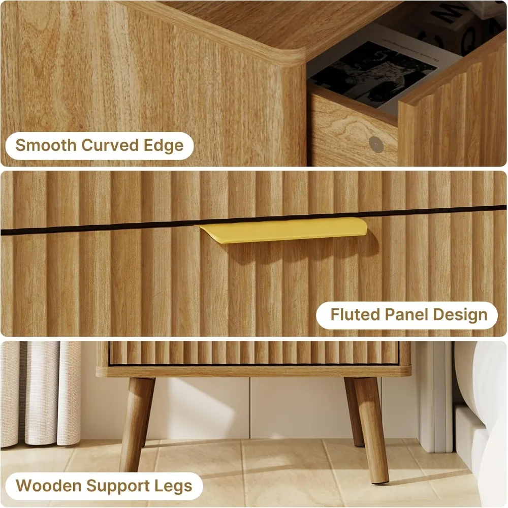 منضدة خشبية معاصرة بأدراج عميقة ومنحنية