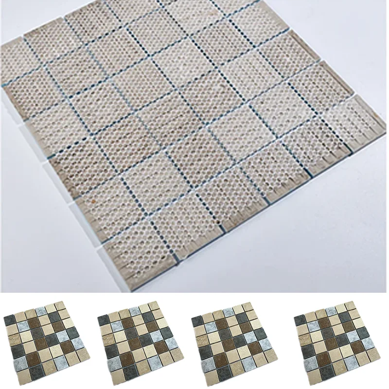 Vintage Patchwork Mosaic Tiles Waterproof Fashion 300*300 mm Swimming Pool Water Waving DIY Bathroom Tiles Background Decoration