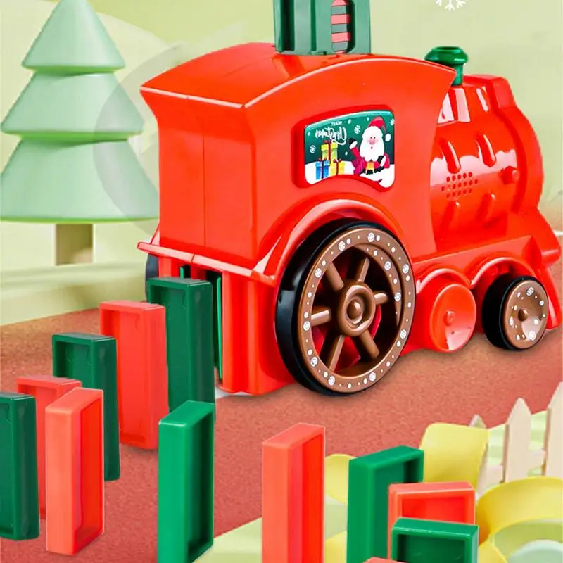 Ensemble de jouets de train électrique Dom37avec lumières et musique, pose automatique, blocs de Noël