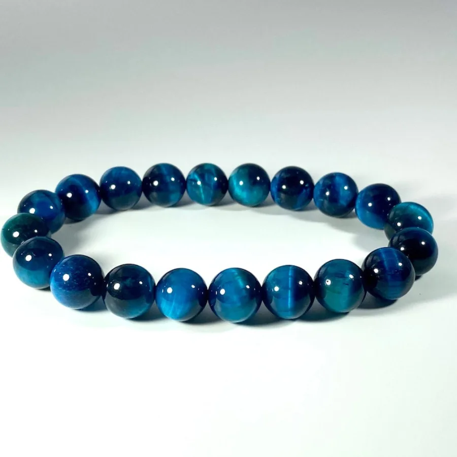 

6 8 10mm Natural Stone Royal Blue Tiger Eye Bead Bracelets Women Man Classic Spiritual Healing Elastic Bracelet Jewelry Gifts
