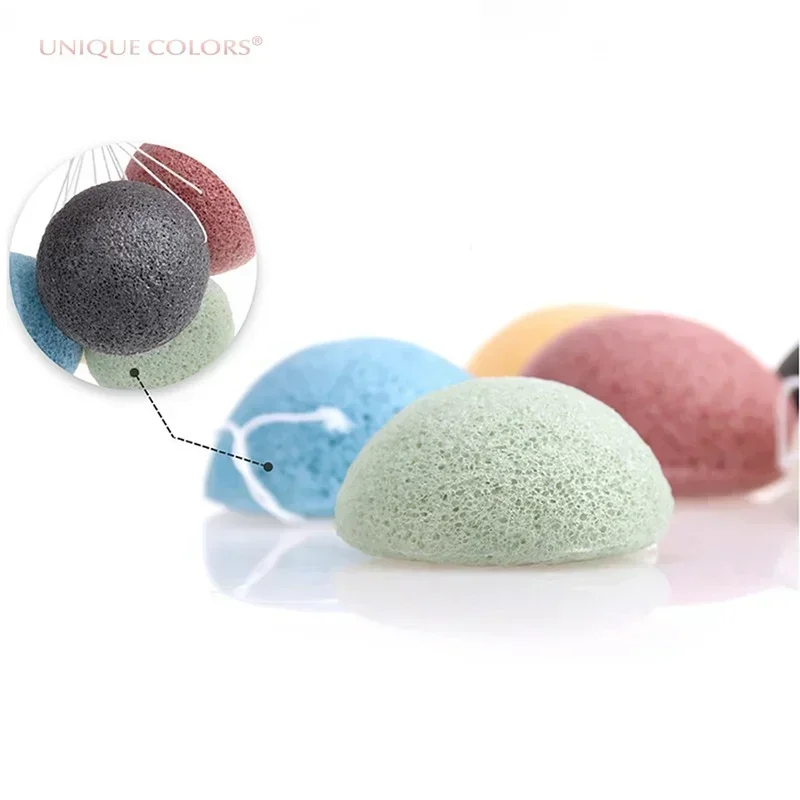 5pcs Konjac Sponge for Washing Face Round Konjac Konnyaku Sponge Facial Cleansing Exfoliator Bathing Puff