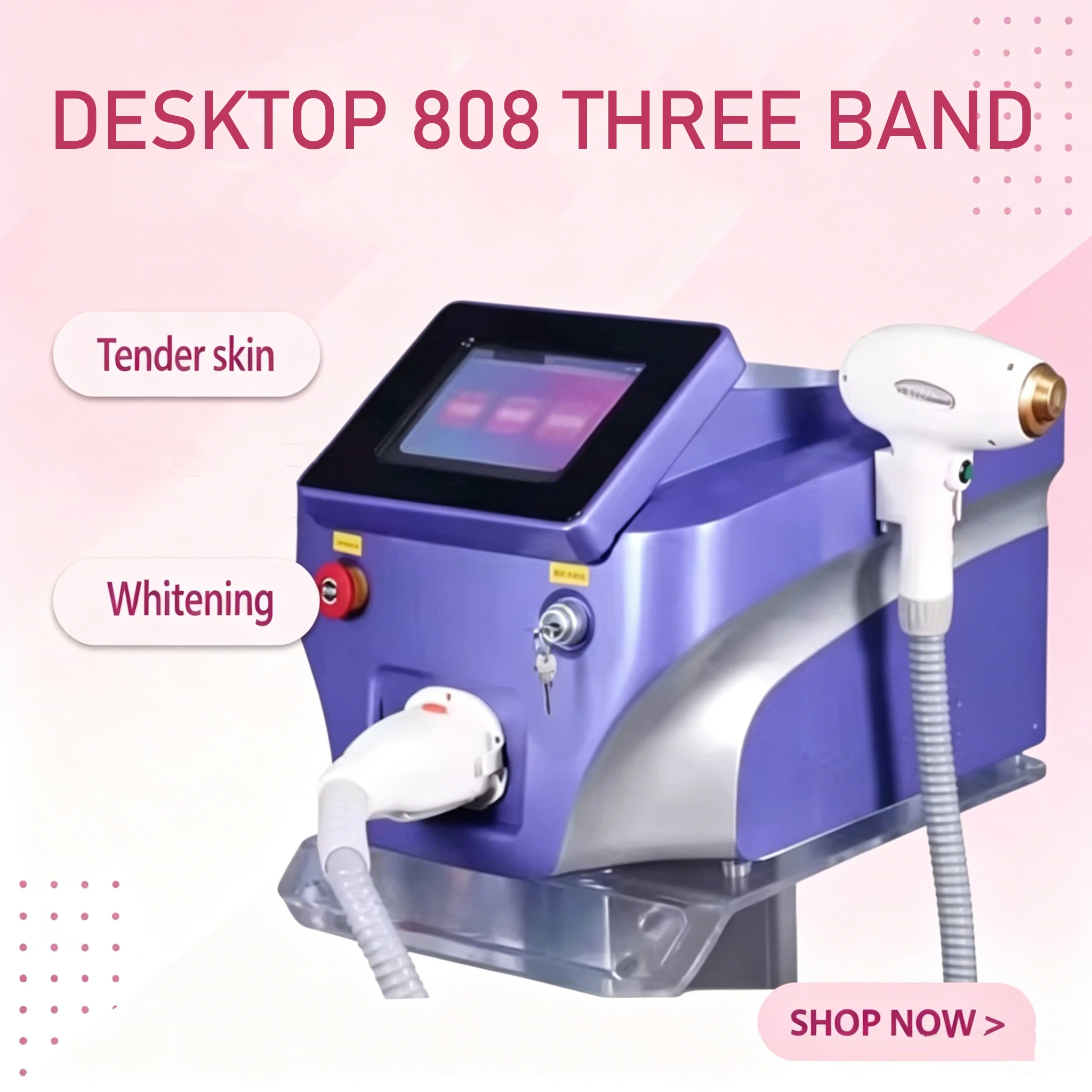 

Desktop 808 Three Band High-Power Device with Multifunctional Whitening and Skin Rejuvenation Suitable for Beauty Salons