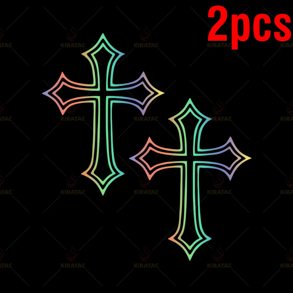 2PCS/set Creative Cross Motorcycle Sticker Waterproof Vinyl Decal for Motorbike Fairing Helmet Tailbox Fuel Tank Car Window