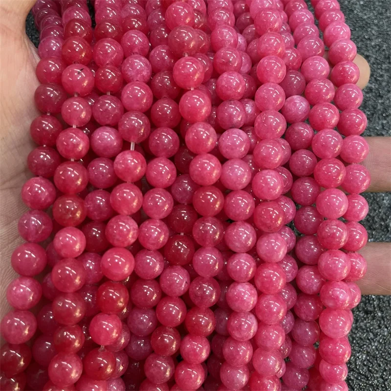 8MM Brazil Red Ruby Round Loose Beads for Jewelry Making DIY Natural Minerals Stone Bracelet Necklace Gemstone