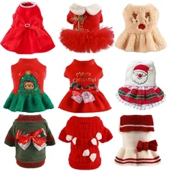 Christmas Dog Dresses For Small Dogs Girl Holiday Pet Clothes Xmas Cosplay Puppy Cat Dress Fancy Princess Dress Doggie Costume