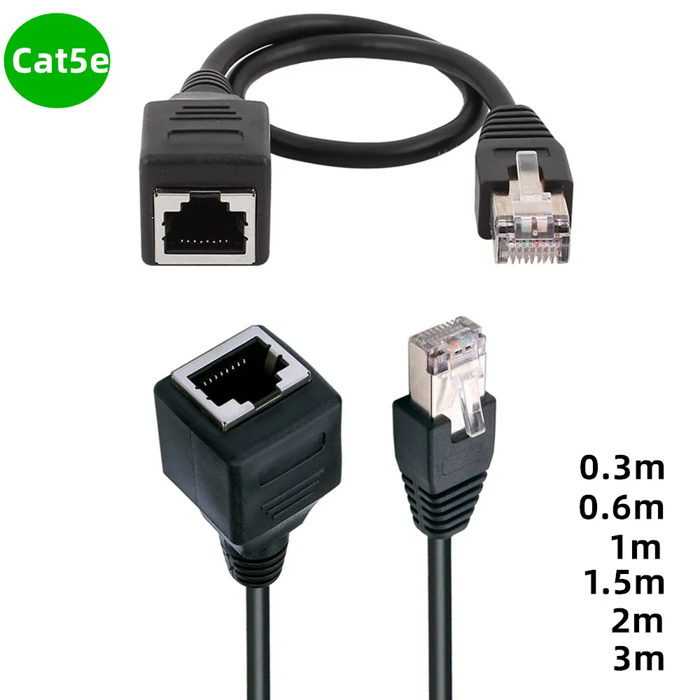 RJ45 Male to Female Network Cable Extension Connector Pure Copper Core Network Connector Broadband Network Cable Extender