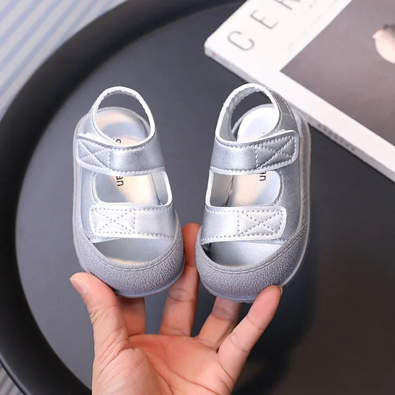 Kids Sandals for Girls Solid Color Summer Sandals for Boy Anti-kick Toddlers Causal Walking Shoes Fashion Children Beach Sandals