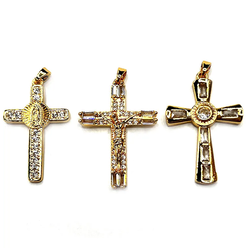 

5 Pcs/Lot Copper Charm The Cross pendants As Gifts Or Necklace Earring Making Unisex Religious Jewelry Gift