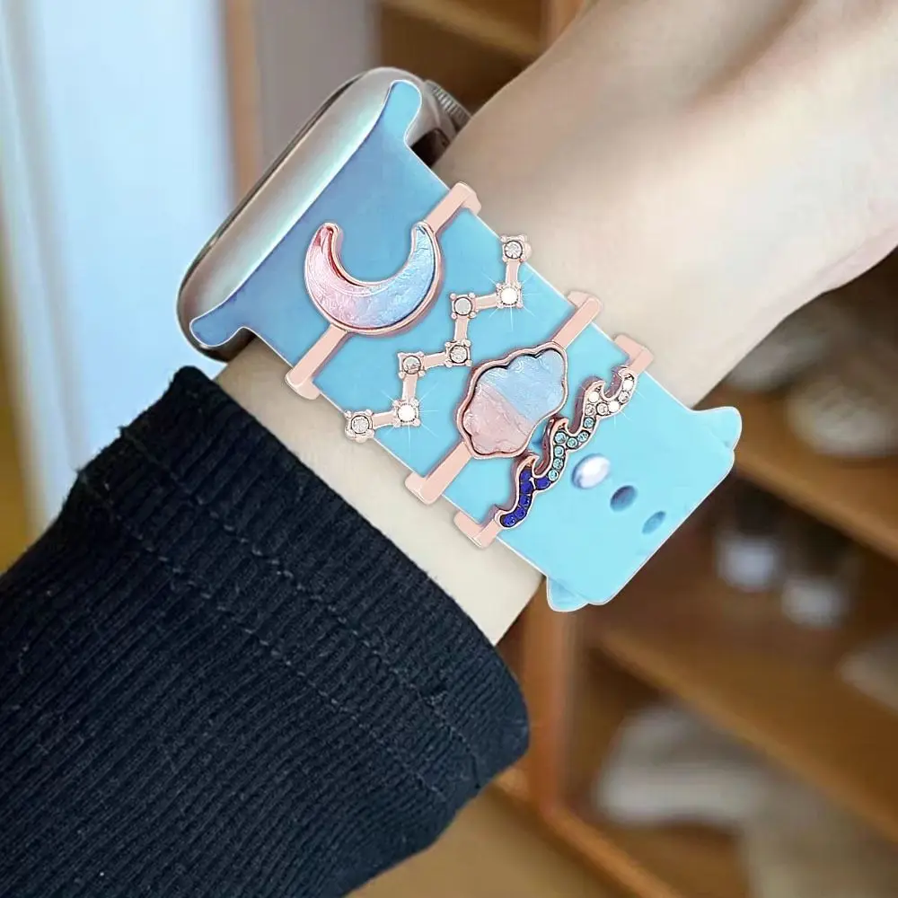 New Metal Watch Band Ornament Bracelet Diamond Decorative Ring Brooch Wristbelt Charms for iwatch Strap Accessories