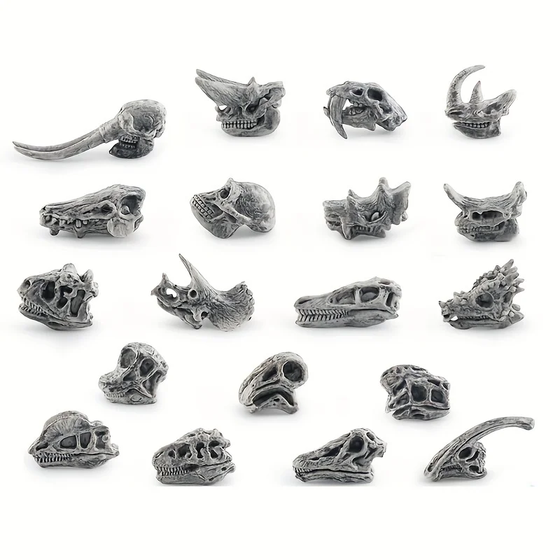 8/11PCS Dinosaurs Skull Fossil Model Toys Kit Mini Dinosaur Animal Bones Children's Archeology Dino Toy Set Tyrannosaurus Skull