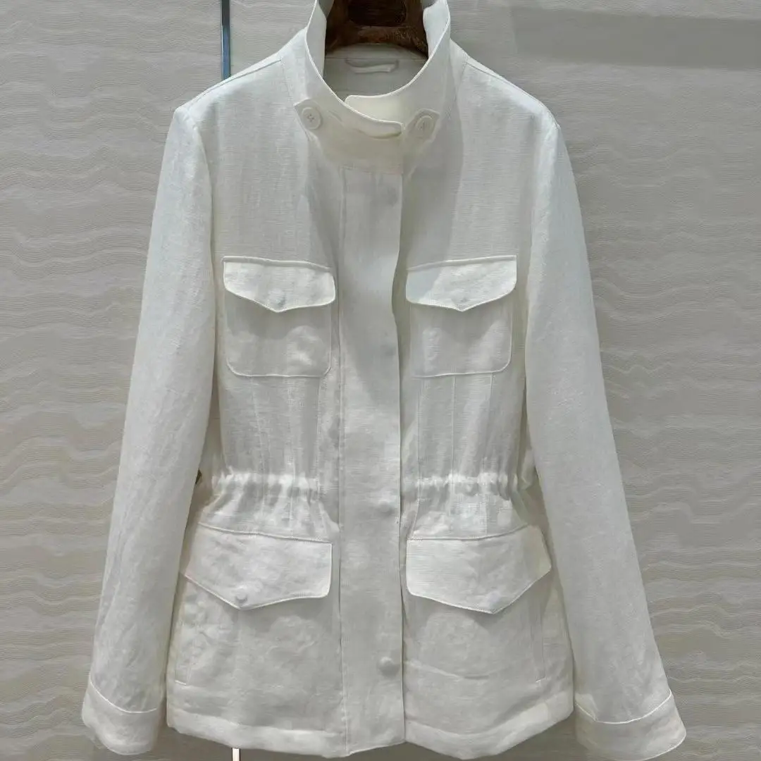 

Adjustable Linen Sle Lazy New Model 2025 Jaet Vest Women's Simple Design Spring Warehouse Adjusent Faion Outerwear