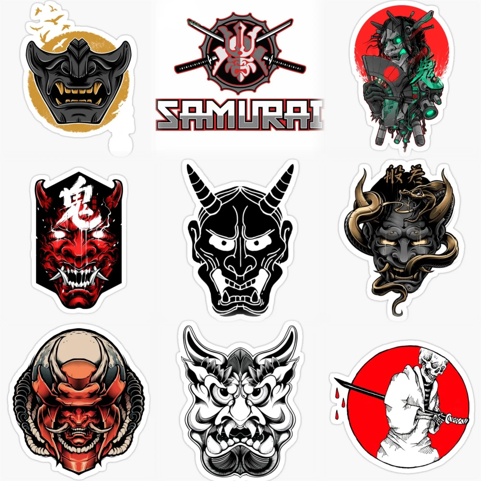 

Samurai Ninja Ghost Warrior Skull Creative Sticker for Decorate Car Truck Motorcycle Helmet Window Wall Fridge Decal Accessorie