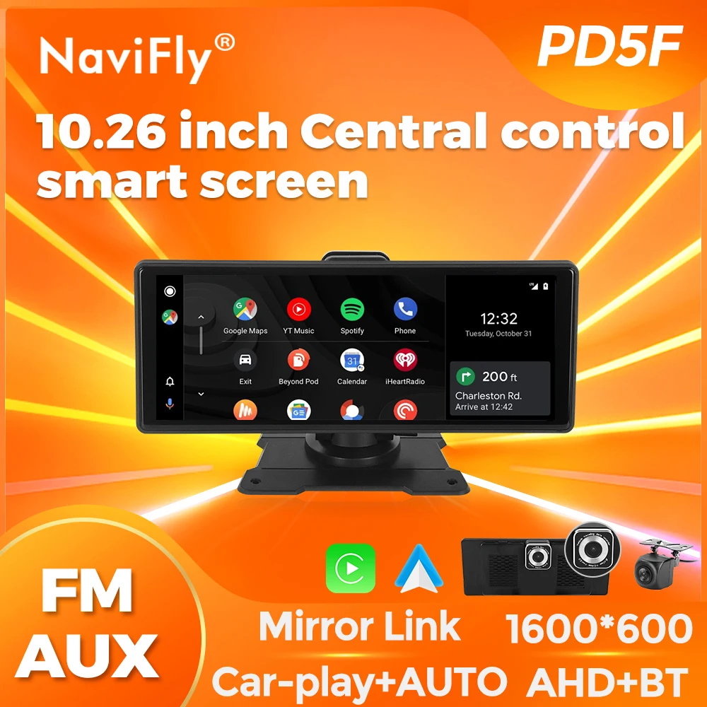 

Navifly 10.26 Inch Universal Car Radio Wireless CarPlay Android Auto Multimedia Player Universal MP5 Player Plug And Play Pad
