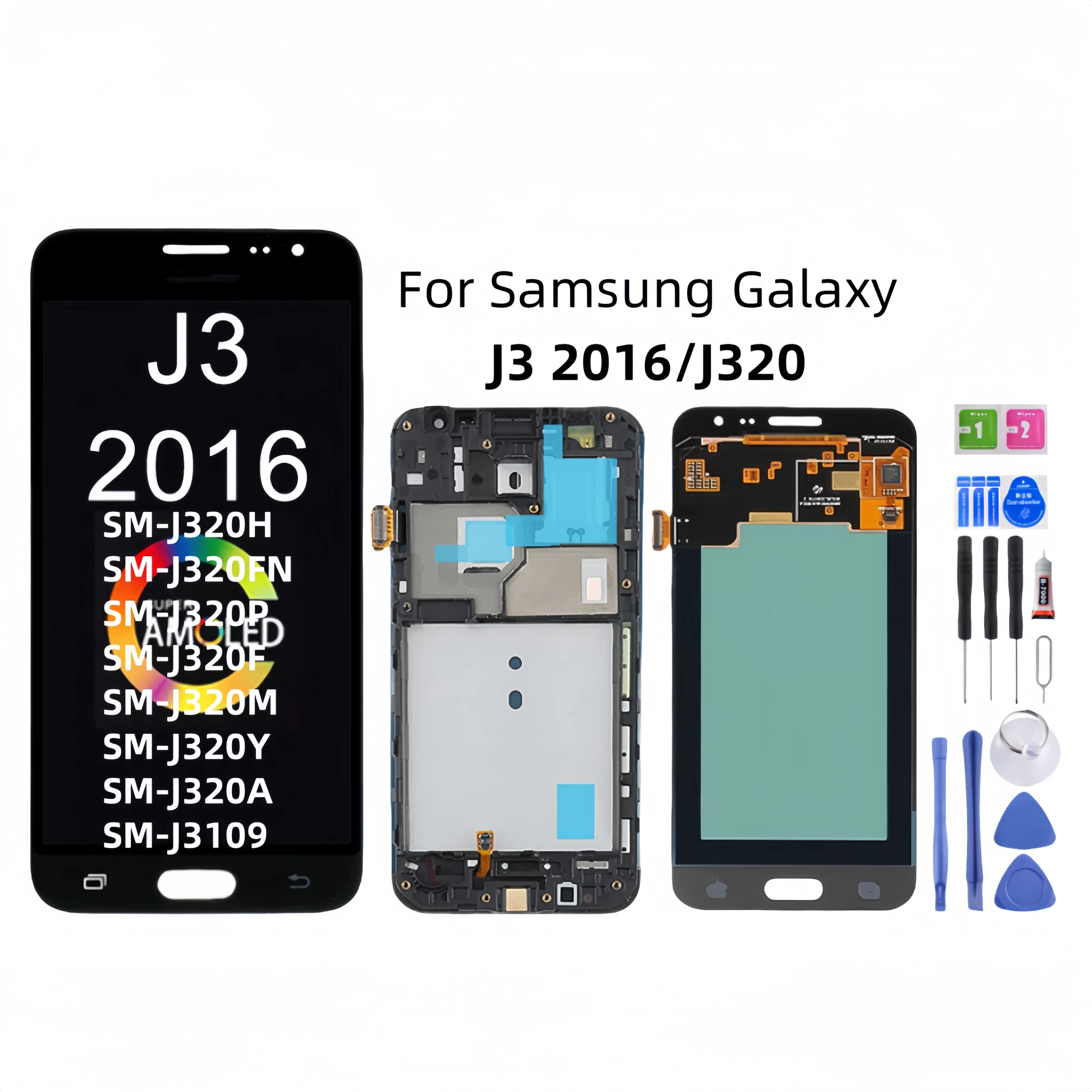 For Samsung Galaxy J3 2016 J320 SM-J320F J320H J320M J320Y J3109 J320FN Lcd Display Touch Screen Digitizer Assembly Replacement