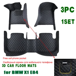 Custom Car Floor Mats For BMW X1 E84 2009 2010 2011 2012 2013 2014 2015 Year Auto Interior Details Car Accessories Carpet