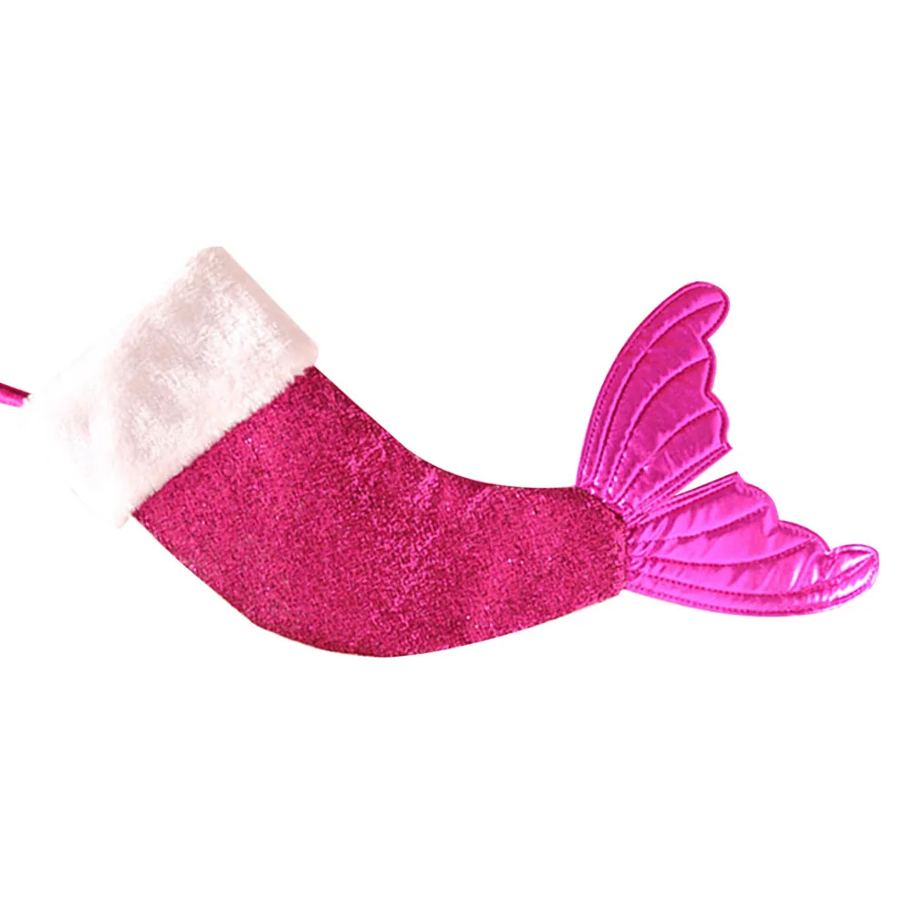 

Christmas Stockings Bags Cloth Lovely Design Practical Decor Tree Fireplace Wall Kitchen Candy Gift Bag Mermaid