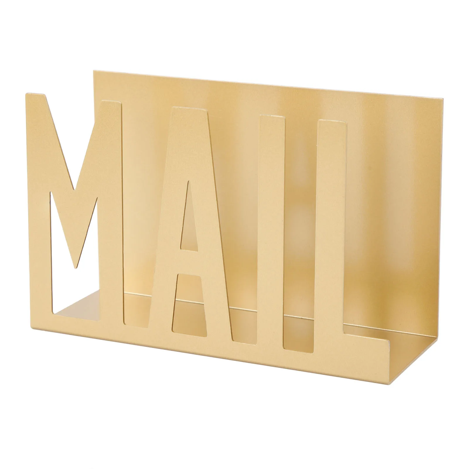 Desktop Mail Holder Metal Stylish Hollow Design Mail Organizer Storage Rack for Bills Letters Papers for Home Livingroom Study - view 5