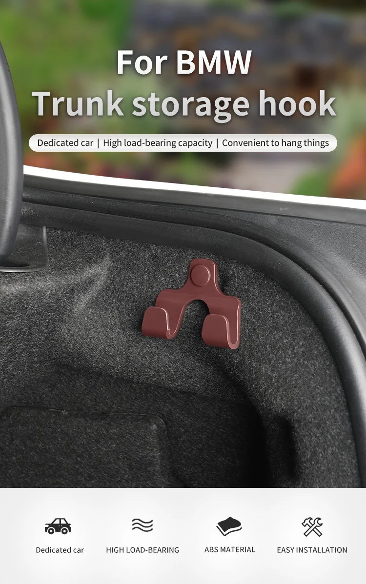 Universal Car Trunk Storage Hook Sundries Bag Towel Hook Auto Interior Organizer Accessory For BMW G30 G38 G20 F30 F10 X3X4 X5X6