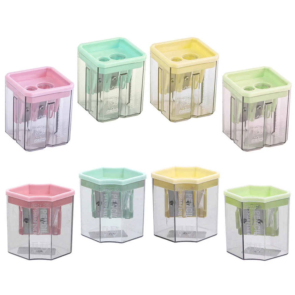 

8Pcs Pencil Sharpener Manual Small Handheld Plastic Sharpener for Kids Students School Supplies Convenient Office Use